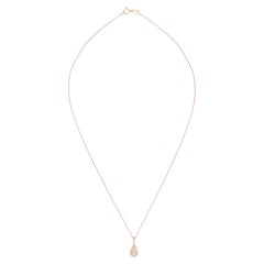 Handcrafted Champagne Diamond Drop Pendant Necklace in 18k Rose Gold