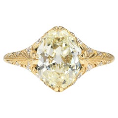 Handcrafted Charlotte Moval Cut Diamond Ring by Single Stone