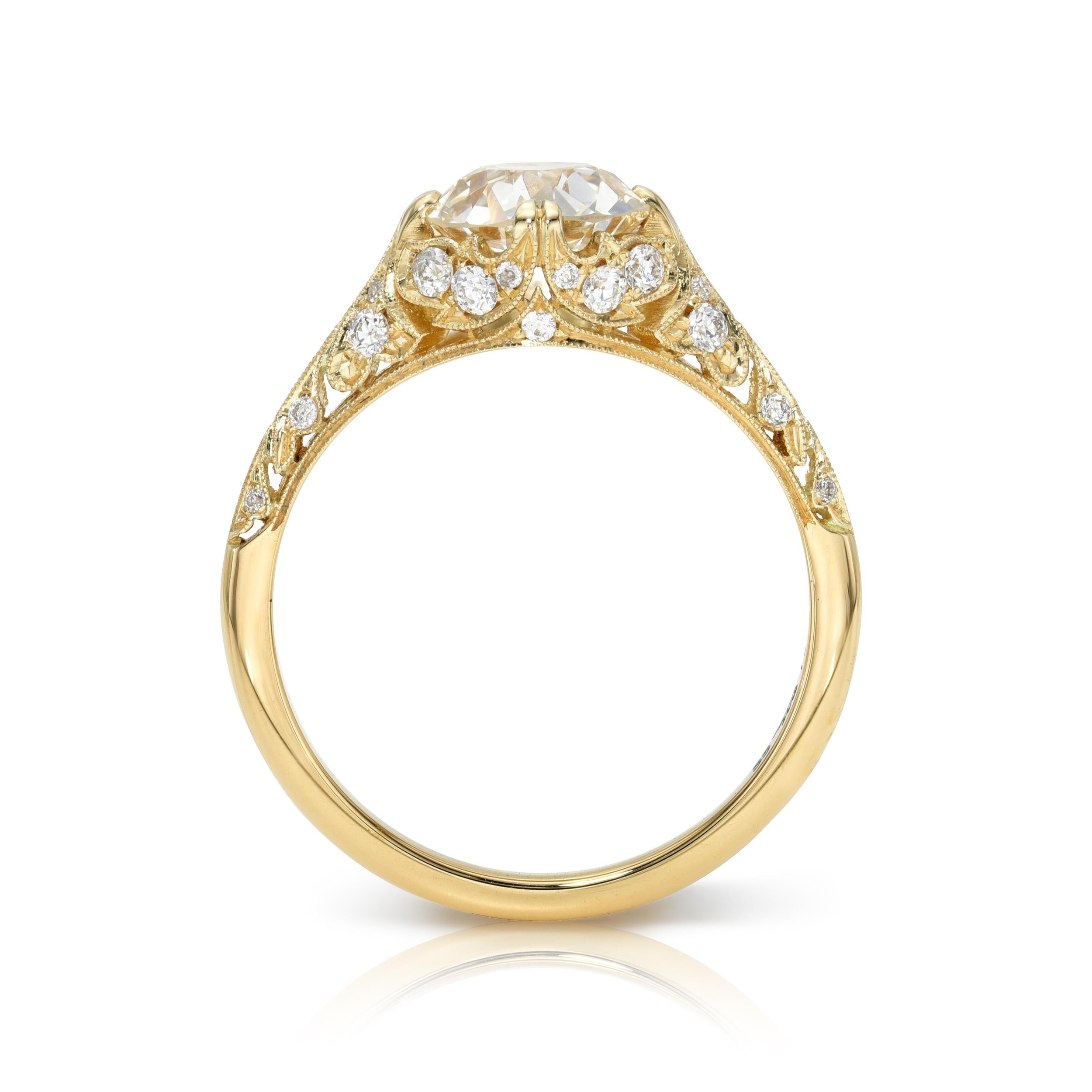 Handgefertigter Charlotte Diamantring mit alteuropäischem Schliff von Single Stone (Alteuropäischer Schliff) im Angebot