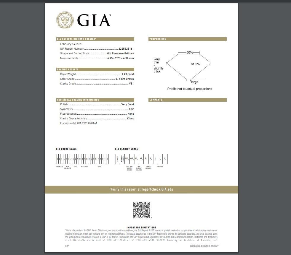 Handgefertigter Charlotte Diamantring mit alteuropäischem Schliff von Single Stone im Zustand „Neu“ im Angebot in Los Angeles, CA