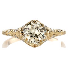 Handcrafted Charlotte Old European Cut Diamond Ring by Single Stone