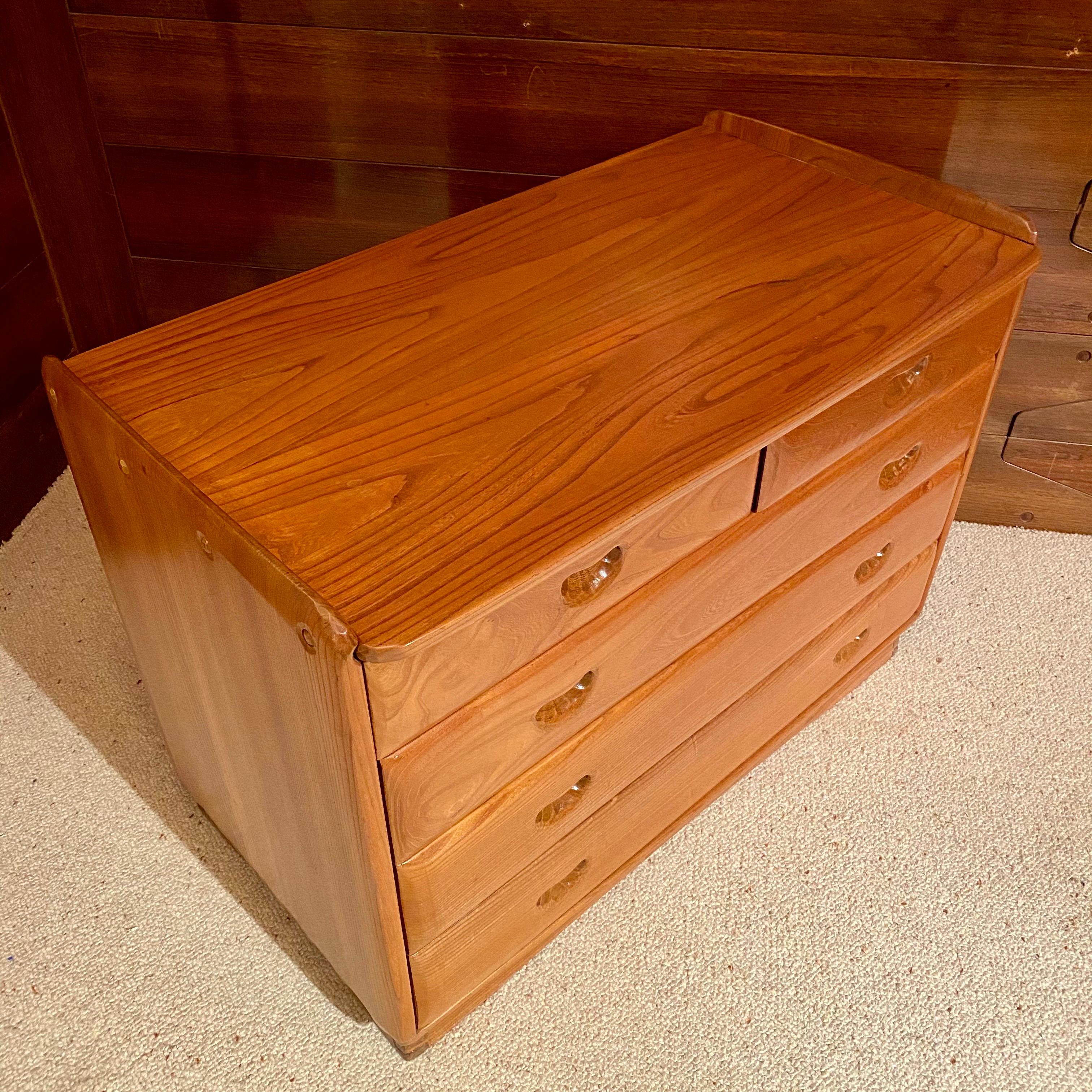 Elm Handcrafted Chest of Drawers by Franz Xaver Sproll, 1940's
