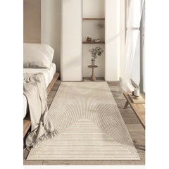 Handcrafted Chinese Carpet by FULI, 4x1ft, Modern Design,Fleece