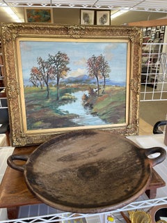 Grille en terre cuite artisanale avec poignées - Poêle de cuisson en terre cuite rustique