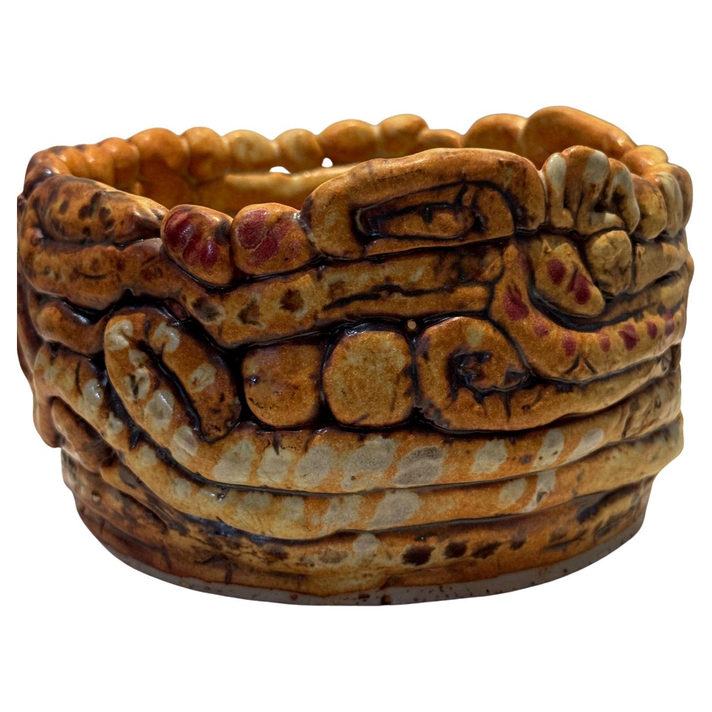 Handcrafted Clay Swirly Coiled Ceramic Vase – Sculptural Earth-Toned Artisan
