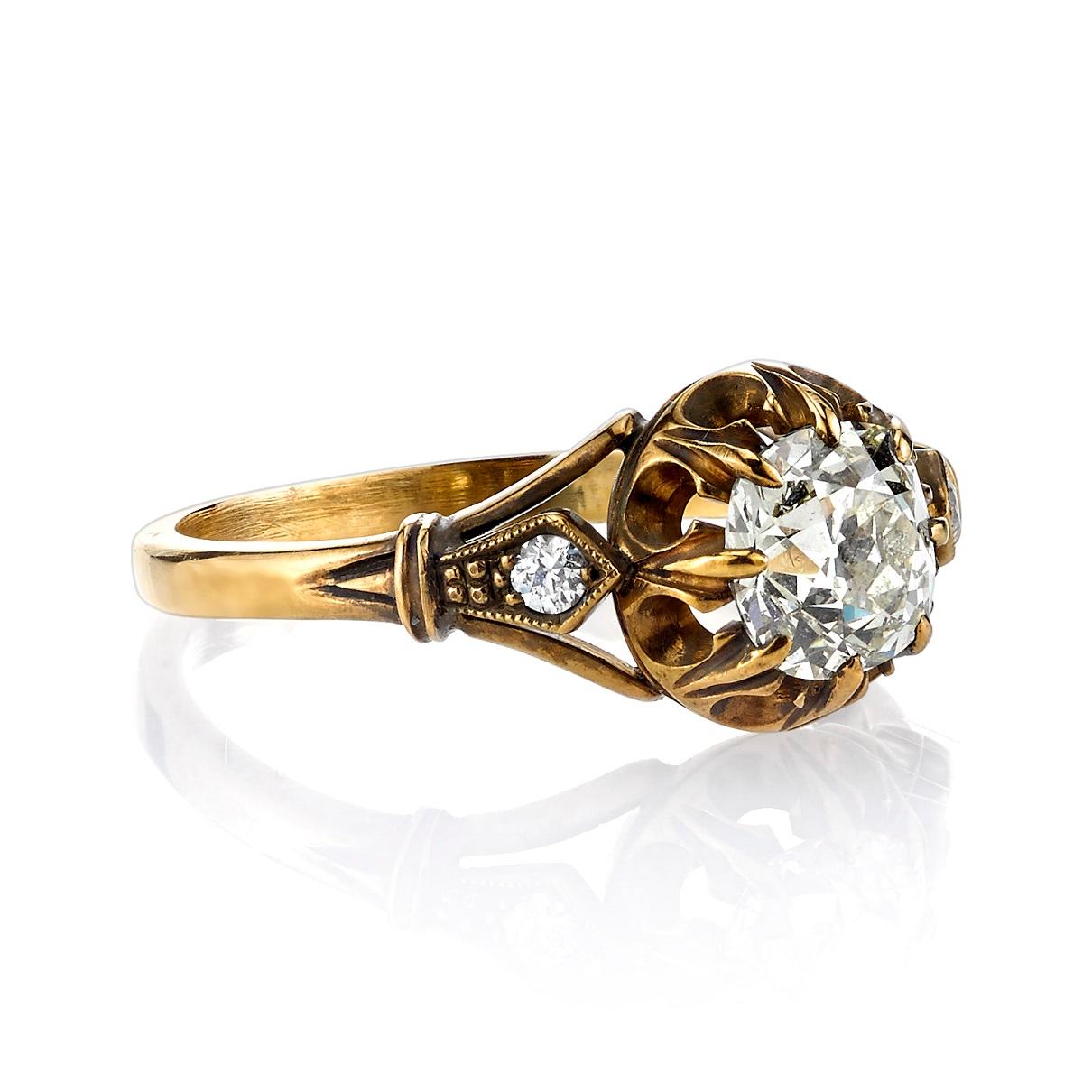 Handgefertigter Cleo-Diamantring mit antikem Kissenschliff von Single Stone im Zustand „Neu“ im Angebot in Los Angeles, CA
