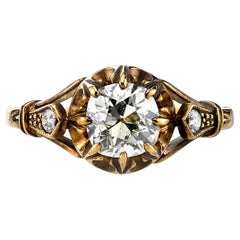 Handcrafted Cleo Antique Cushion Cut Diamond Ring by Single Stone