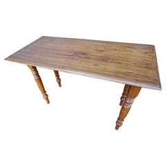 Handcrafted Colonial Teak Campaign Table with Folding Legs