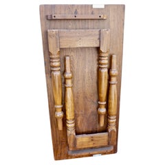Antique Handcrafted Colonial Teak Campaign Table with Folding Legs