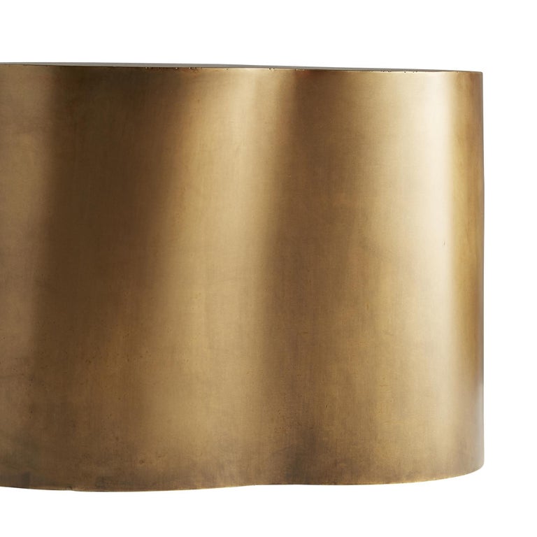 Handcrafted Composition of Two Coffee Tables in Brass and Bronze Finish