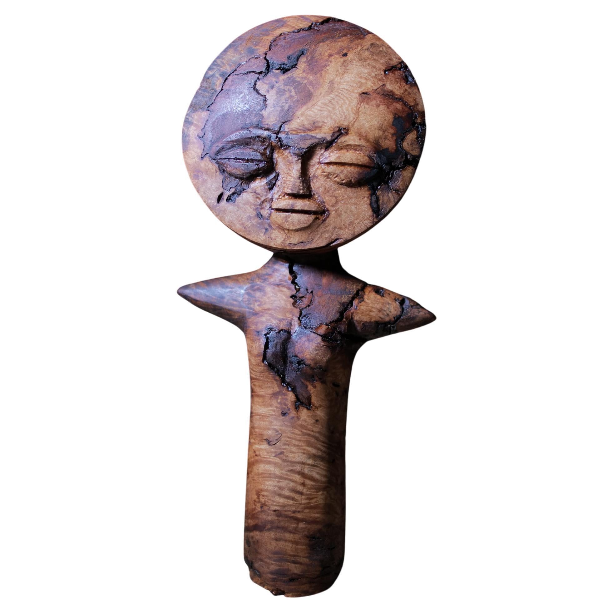 Handcrafted Contemporary Akuaba Doll Sculpture - Inspiriert von Ashanti Tradition im Angebot