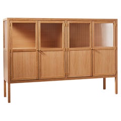 Handmade Alma Credenza - Oak and Reeded Glass - by BACD studio