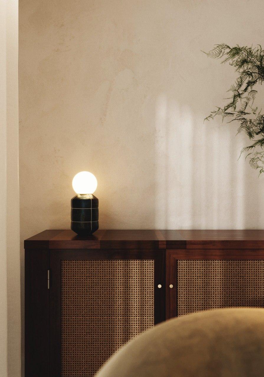 Lampe artisanale en cuivre ultramarine Poterie céramique Éclairage de table en vente 8