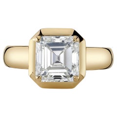 Handcrafted Cori Asscher Cut Diamond Ring by Single Stone