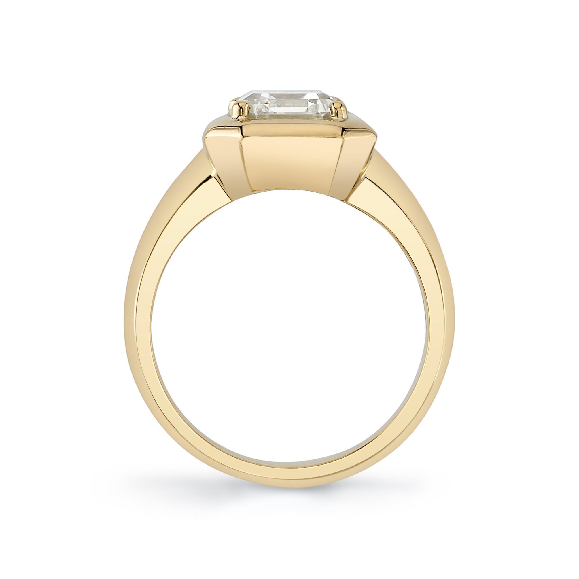 Handgefertigter Cori-Diamantring mit Smaragdschliff von Single Stone im Zustand „Neu“ in Los Angeles, CA