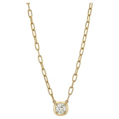 Handcrafted Cori Old European Cut Diamond Necklace by Single Stone