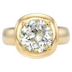 Handcrafted Cori Old European Cut Diamond Ring by Single Stone