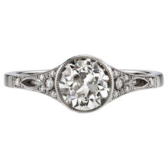 Handcrafted Corinne Old European Cut Diamond Ring by Single Stone