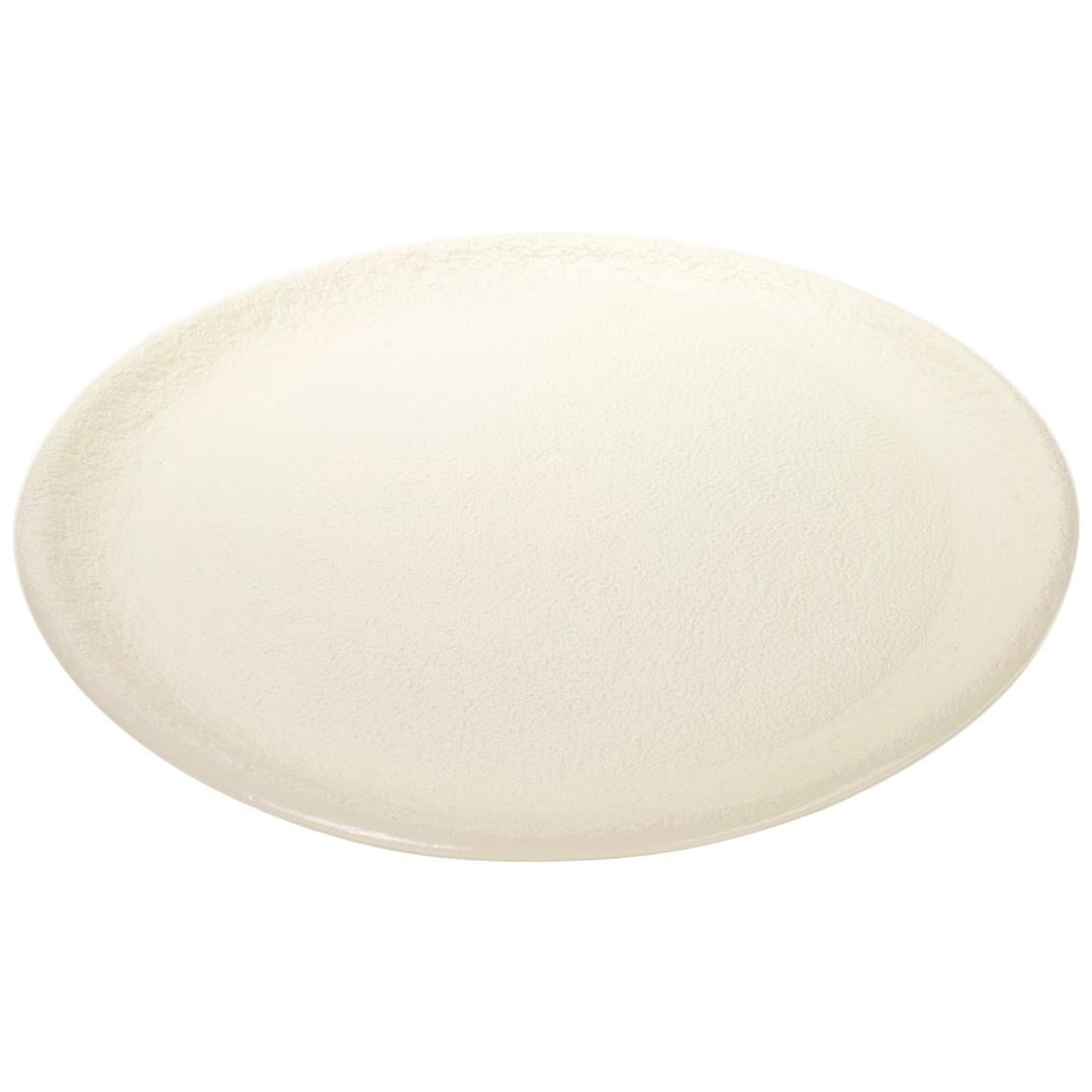 Handcrafted Creamware Large Plate with Minimilistic Design