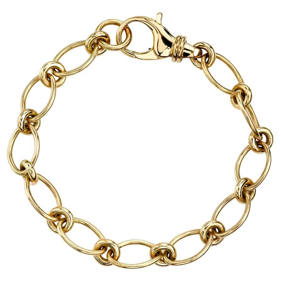 Handcrafted Crew Bracelet in 18K Yellow Gold by Single Stone For Sale