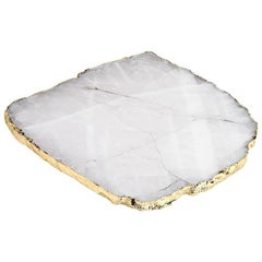 Handcrafted Crystal and Gold Platter Medium