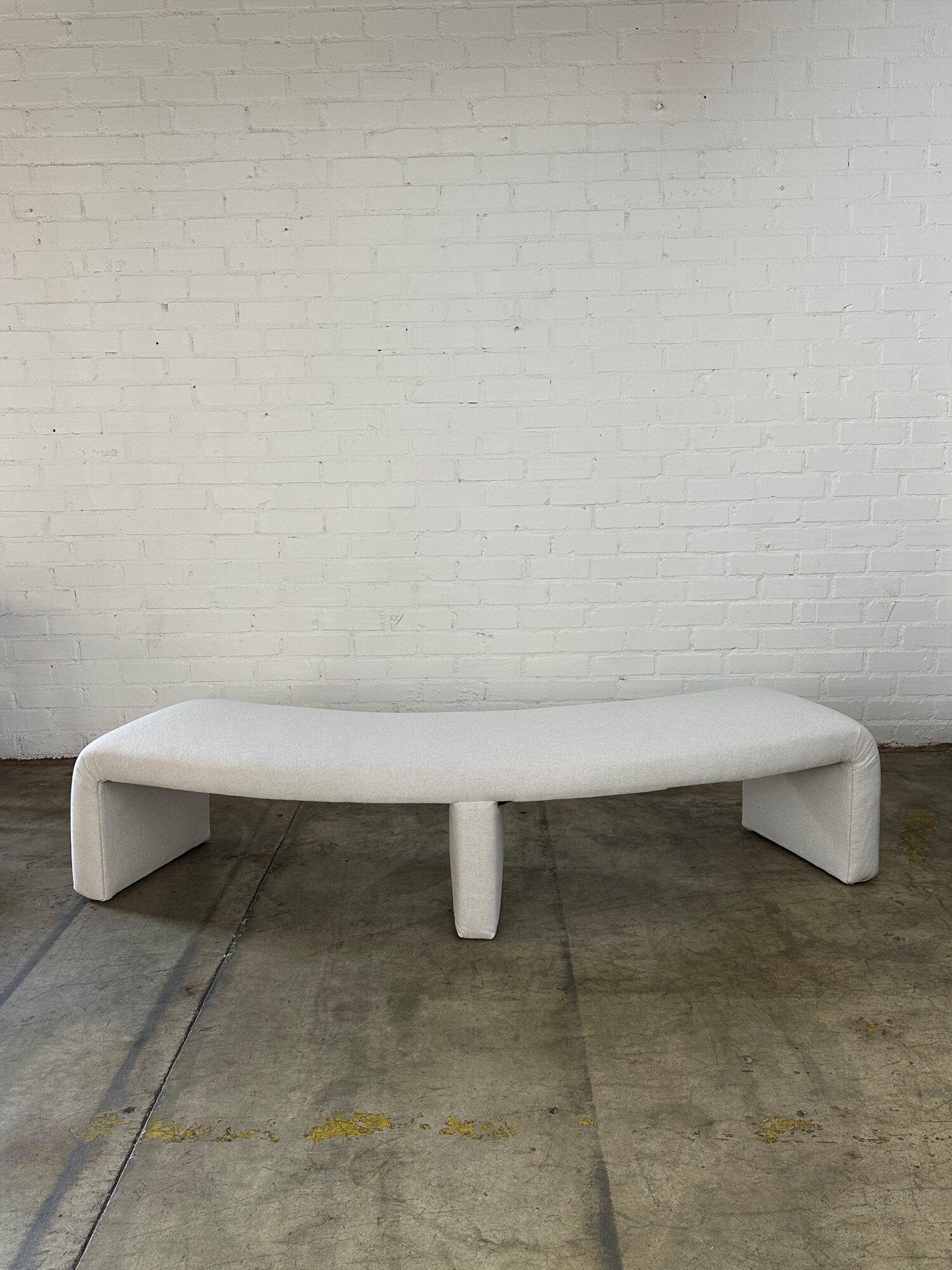 Organic Modern Handcrafted Curved Waterfall Bench For Sale