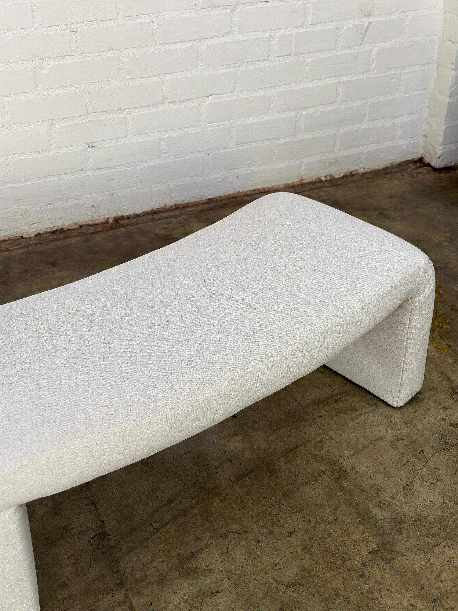 Handcrafted Curved Waterfall Bench For Sale 1