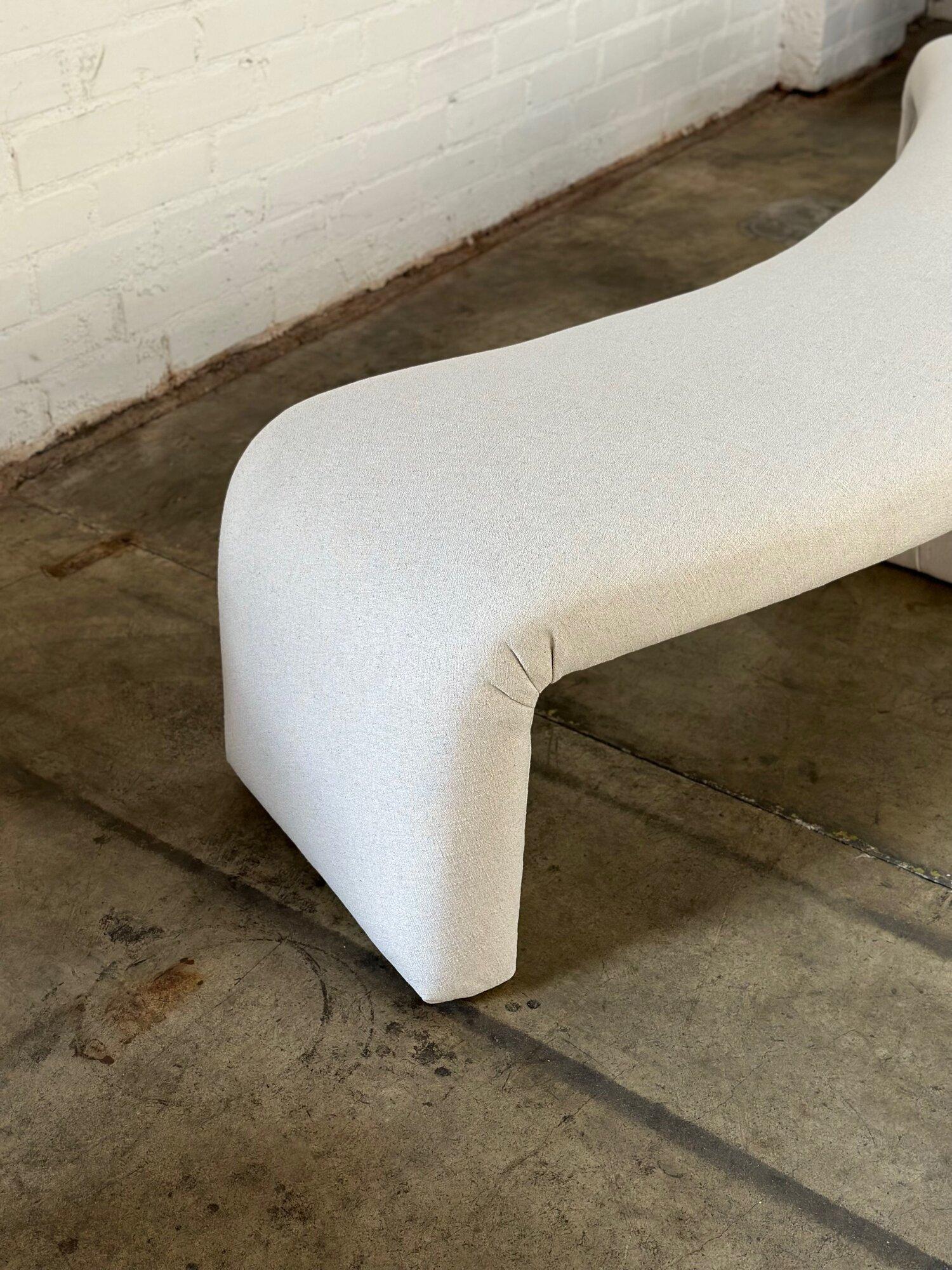 Handcrafted Curved Waterfall Bench For Sale 2