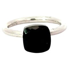 Anello solitario in onice nero con cuscino, fatto a mano, per il regalo alla mamma in argento sterling