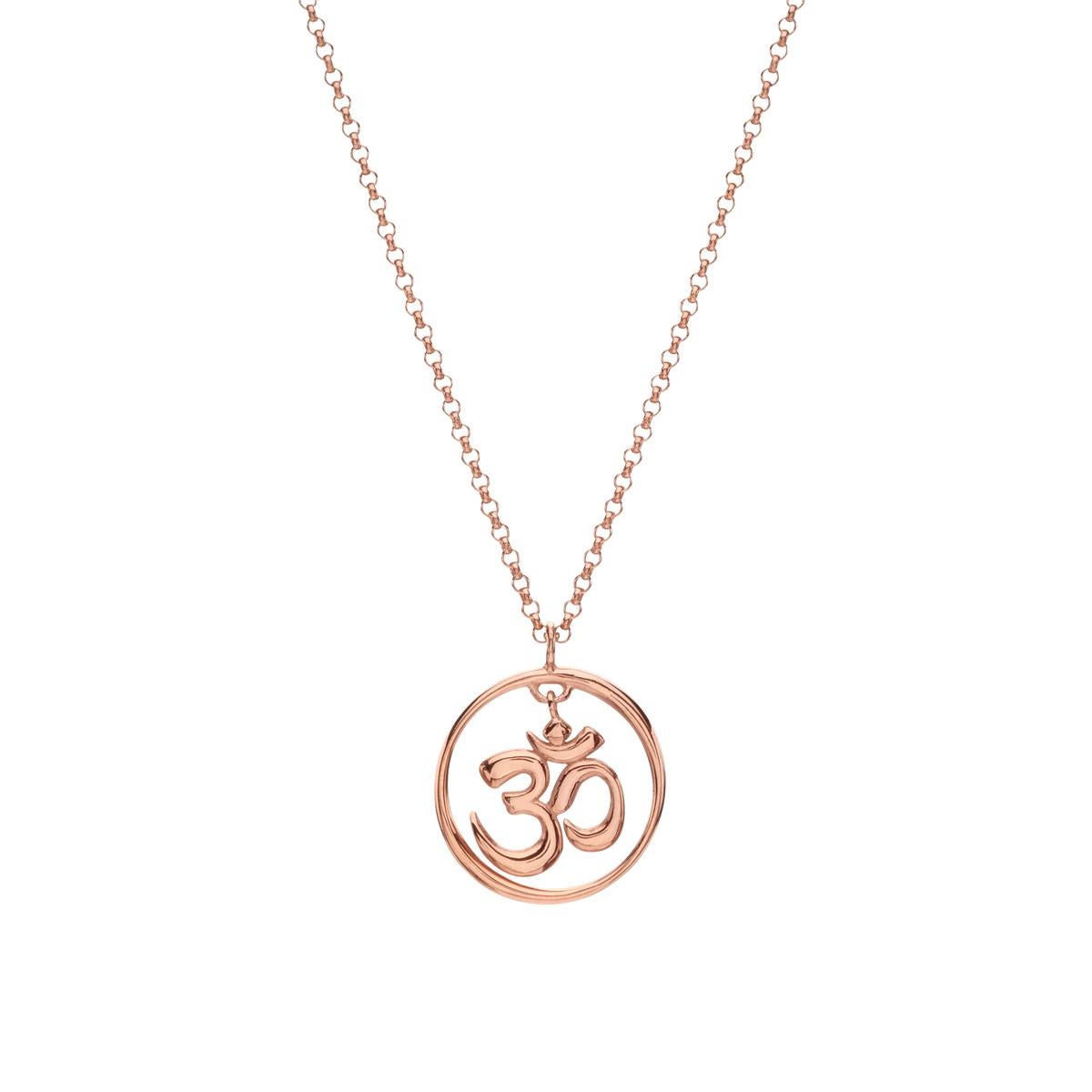 Unique Pendant necklace inspired by Yoga OM Symbol, handcrafted in 14Kt gold. 
Om is the sound of universe and one of the most important spiritual symbols. Om symbolizes the past, the present and the future, however it has a different meaning for
