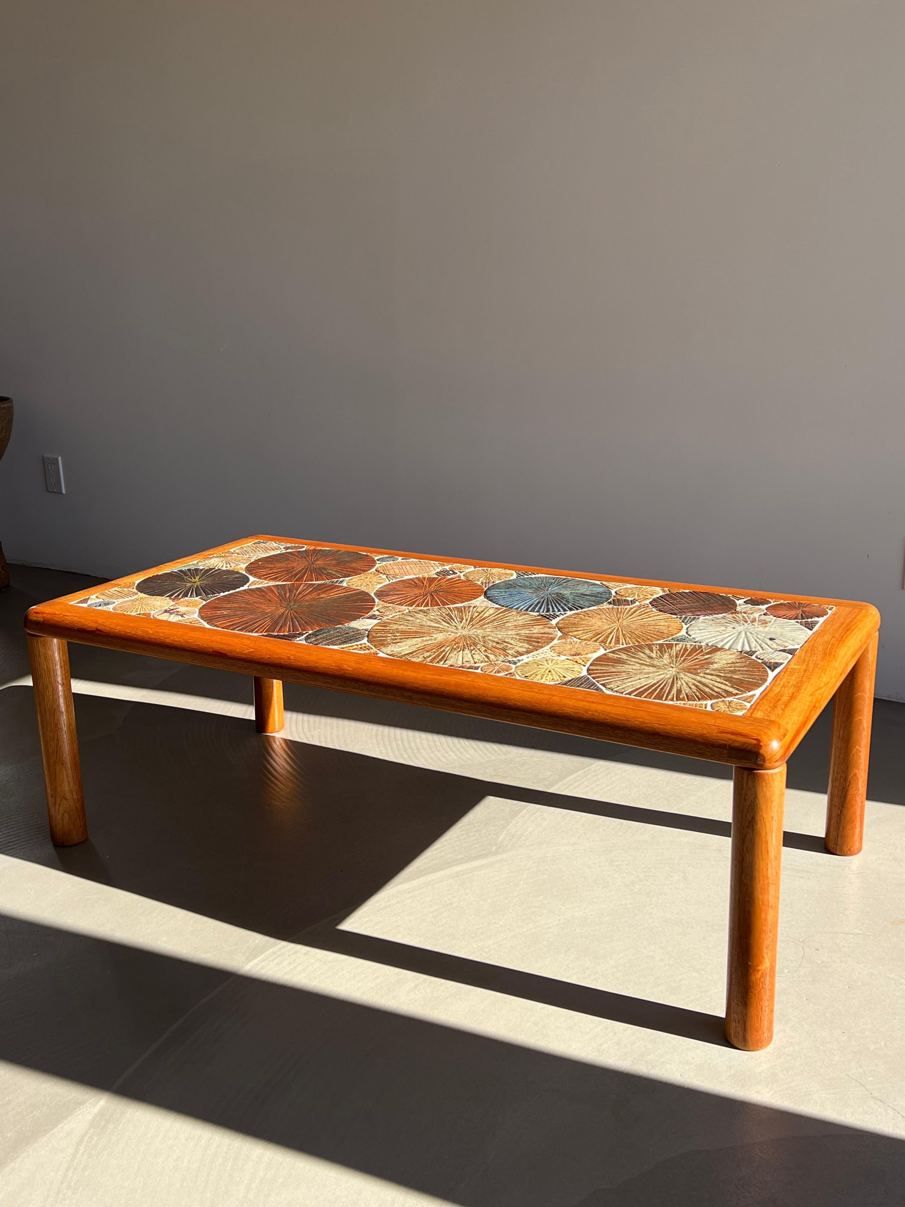 Handcrafted Danish Ceramic Tiled Teak Coffee Table by Tue Poulsen for Haslev 1