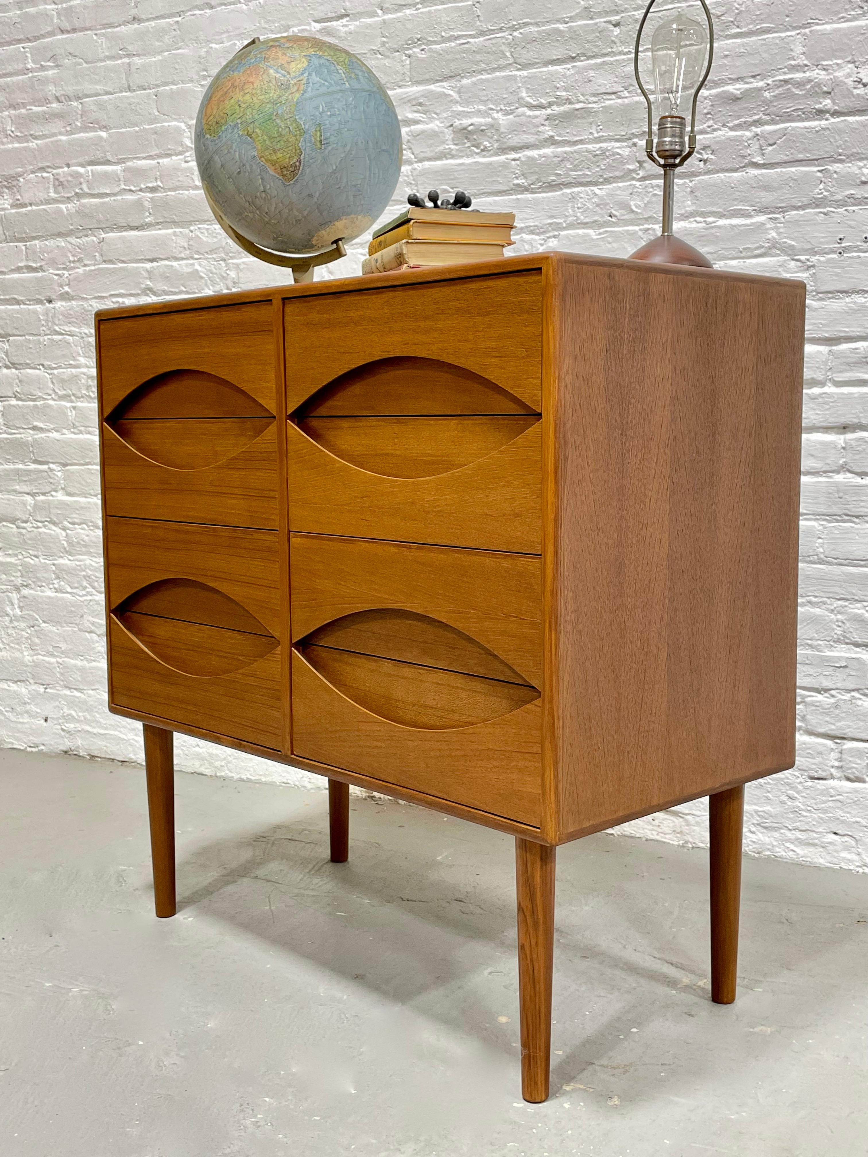 Wood Handcrafted Danish Mid-Century Modern Styled Teak Dresser