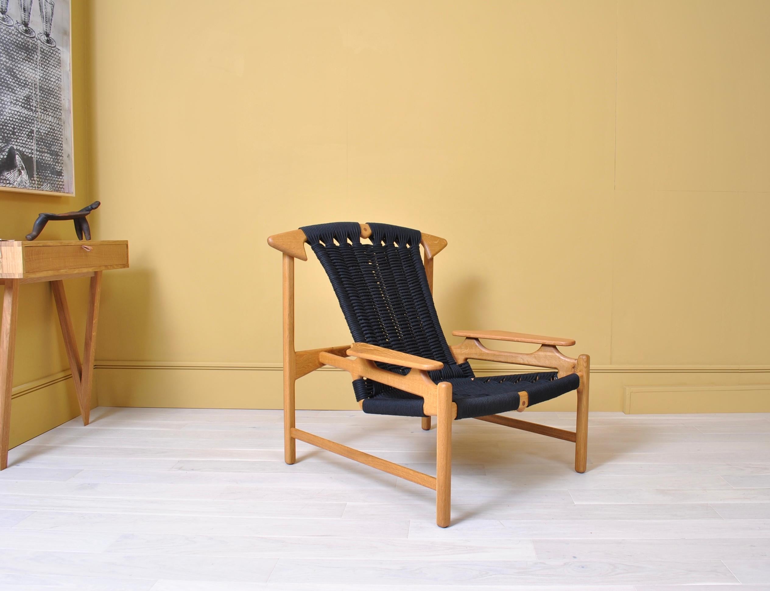 Scandinavian Modern Handcrafted Danish Oak Lounge Chair by Martin Godsk