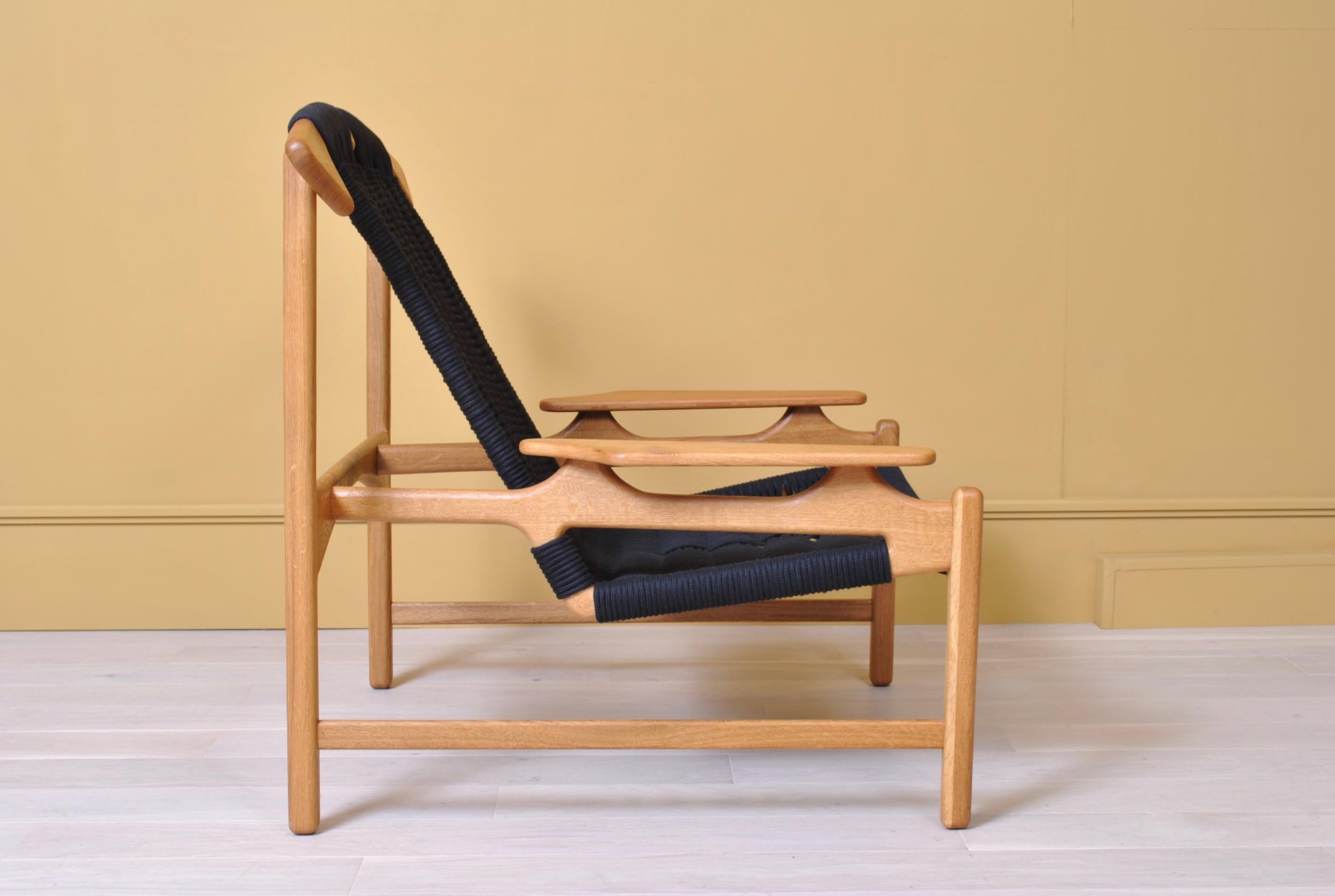 Hand-Crafted Handcrafted Danish Oak Lounge Chair by Martin Godsk