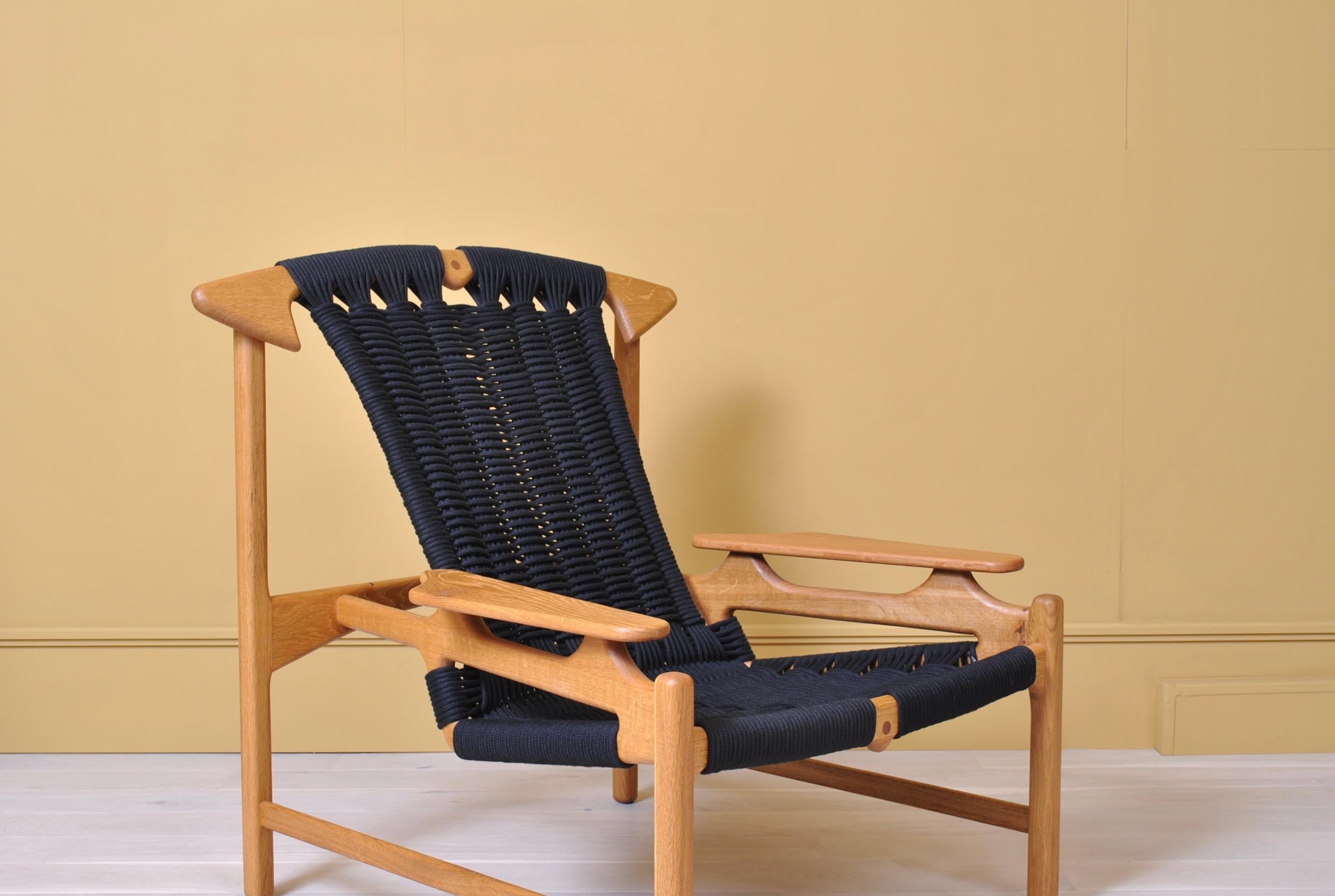 Contemporary Handcrafted Danish Oak Lounge Chair by Martin Godsk