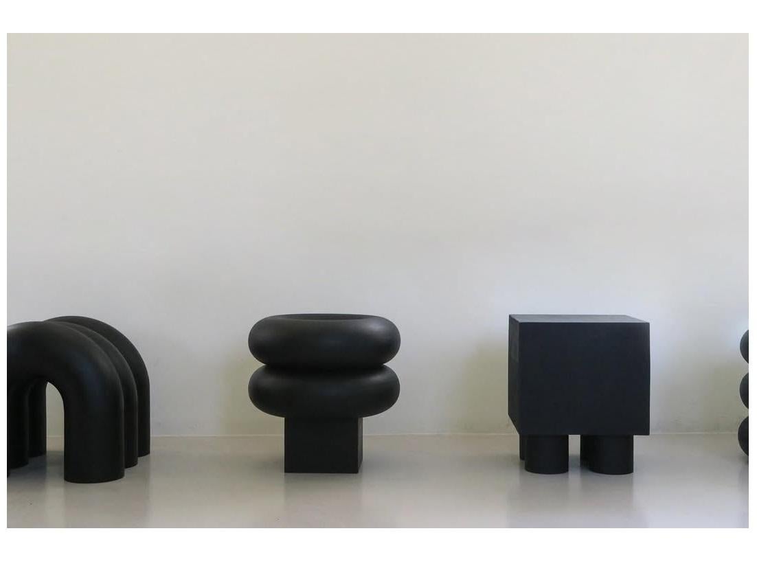 XXI secolo e contemporaneo Sgabello artigianale in legno nero scuro Time of Action n. 21-1 Chaeyoung Lee in vendita