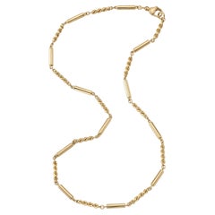 Handcrafted Darla Cylinder and Twisted Link Necklace by Single Stone