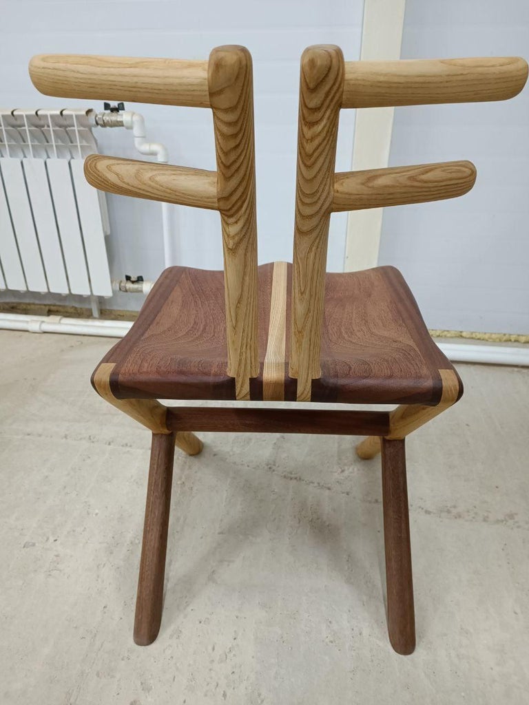 Handcrafted Deer Dining Chair in Solid Woods For Sale at 1stDibs