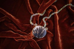 Handcrafted Dendritic Agate & Opal Statement Necklace 18k & 22k Gold & Silver
