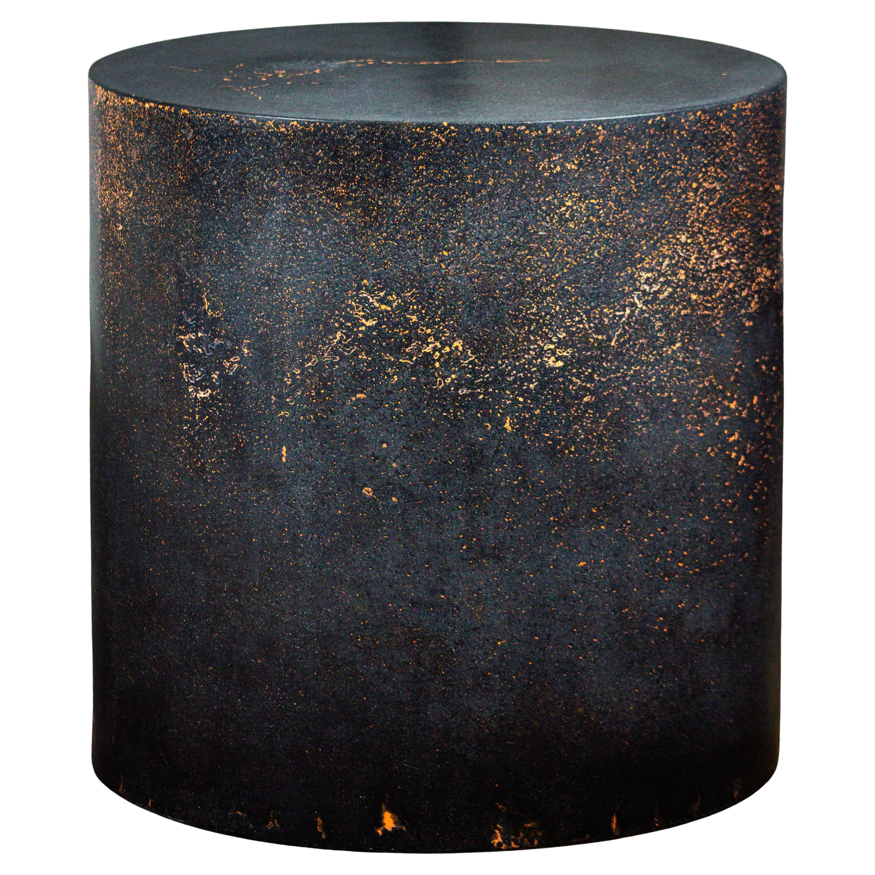 Handcrafted designer concrete drum line ZERO distressed black by Dylan Myers