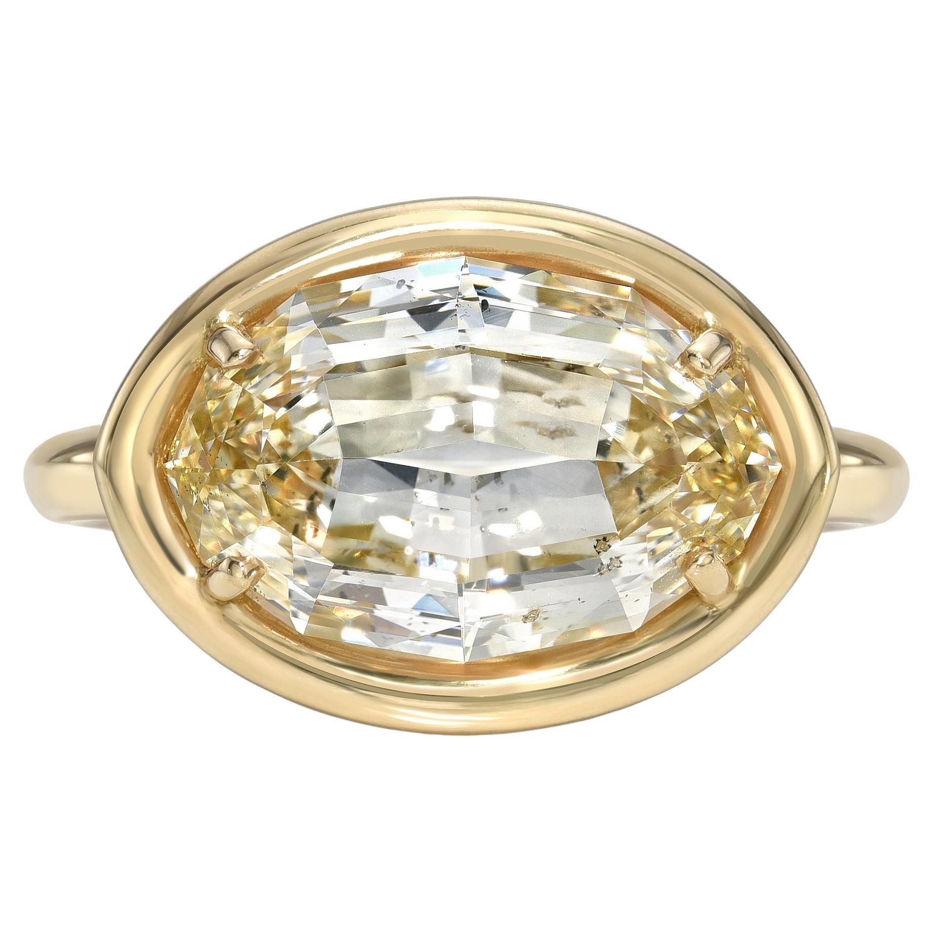Handcrafted Devi Oval Cut Diamond Ring by Single Stone