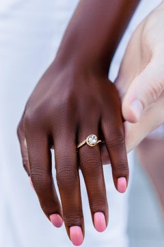 Handcrafted Diamond Solitaire Ring, 18K Yellow Gold