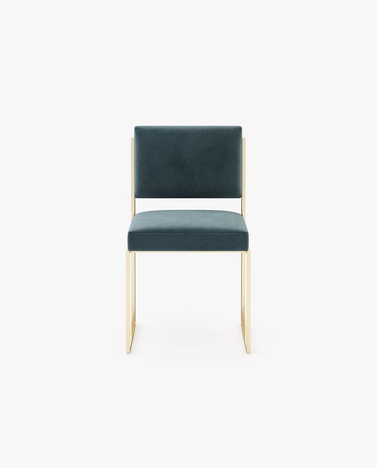Chair Dining Inox Color Handcrafted Dining Chair Polished Gold Stainless Steel Frame For Sale ...