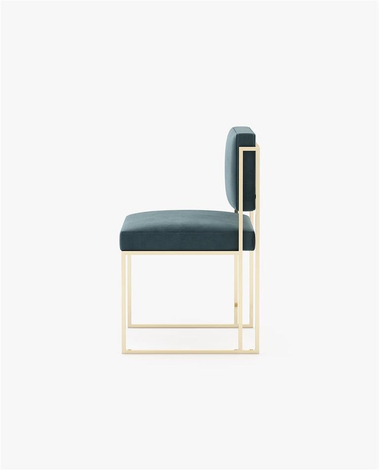Handcrafted Dining Chair Polished Gold Stainless Steel Frame For Sale ...