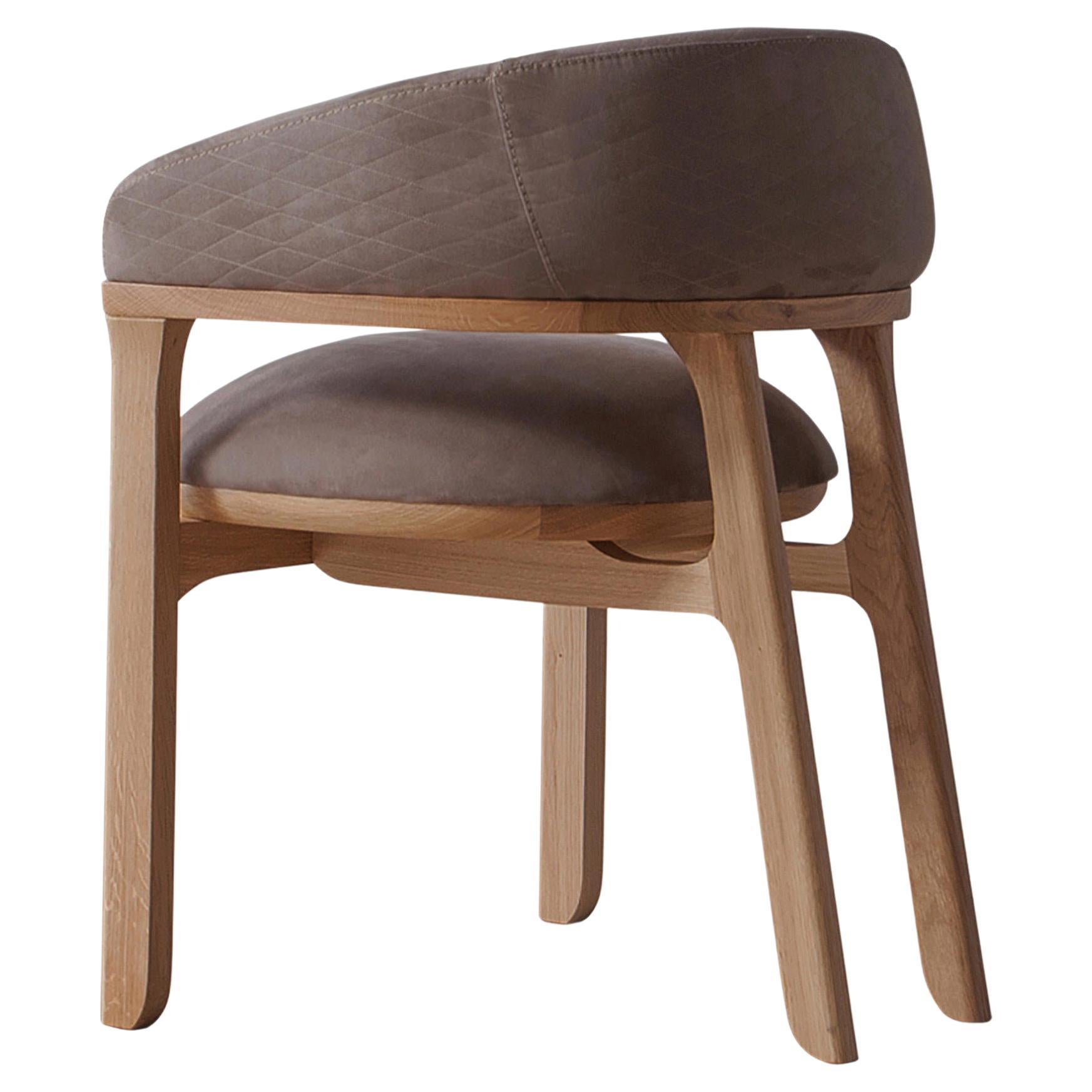 Custom Dining Chair in Solid Oak, Natural Finish For Sale at 1stDibs