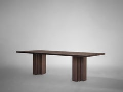 Handcrafted Dining Table - Solid Warm Brown Oak - Brut by Mokko