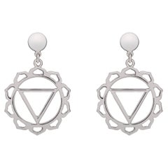 Handcrafted Drop Earrings with Manipura Solar Plexus Chakra in 14Kt Gold