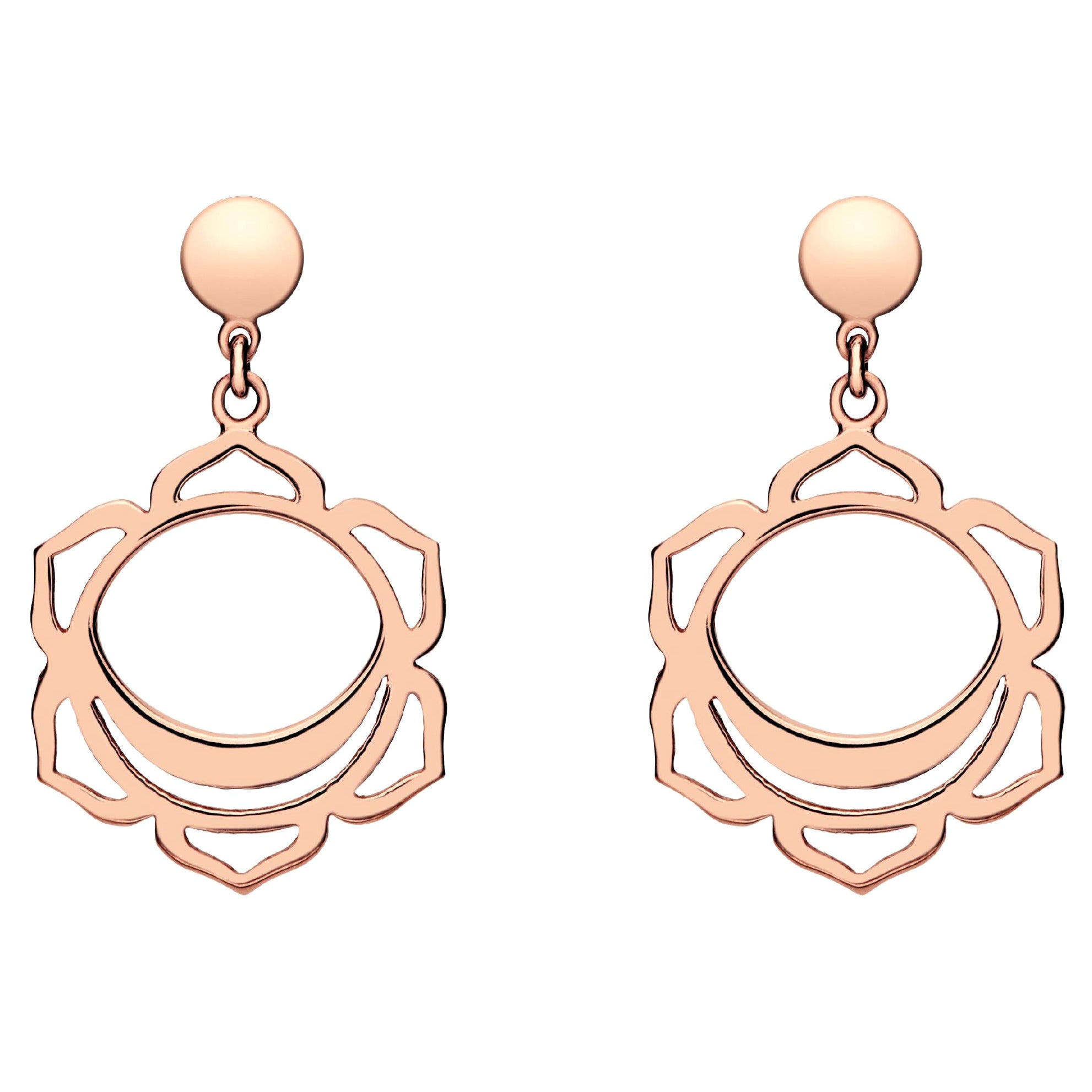 Boucles d'oreilles en goutte fabriquées à la main avec le chakra Svadhistana Sex en or 14 carats
