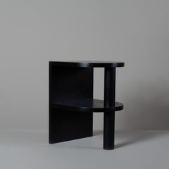 Handcrafted Ebonized English Oak Tiered Nightstand Table