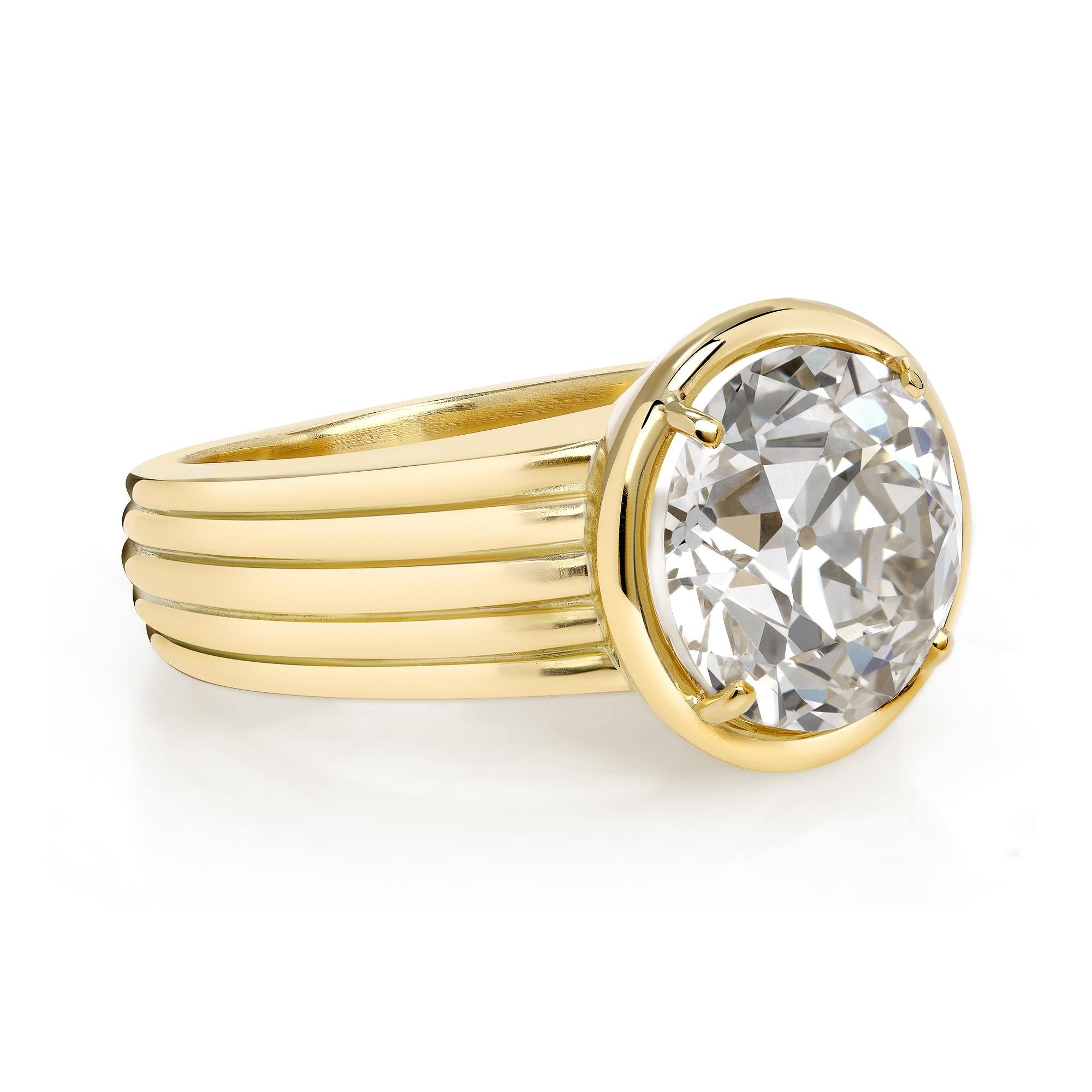 Taglio antico europeo Anello con diamante Eleni Old European Cut realizzato a mano da Single Stone in vendita